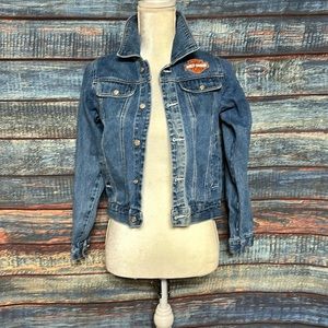 Junior girls Harley Davidson denim jacket size 12/14